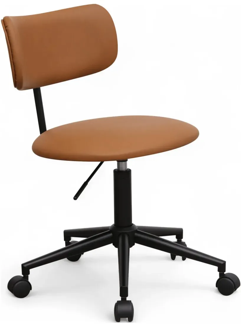 Bürostuhl Xory aus Kunstleder - Drehbar, Höhenverstellbar, Neigbar, Hellbraun
