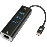 V7 V7UCRJ45USB3 USB Typ-C Schnittstelle Hub 1000 Mbit/s Schwarz