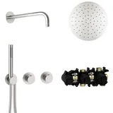 Herzbach MODUL7 Thermostat-Set T-RB250 70.702711.1.09 Wandarm Regenbrause 250mm Edelstahl