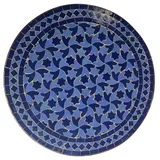 Casa Moro Gartentisch Mosaiktisch Blau Stern Ø 60 cm rund Mosaik Beistelltisch (Bistrotisch, Balkontisch MT2041), Kunsthandwerk aus Marokko blau