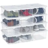 relaxdays Schuhbox Schuhboxen Kunststoff 48er Set weiß weiß