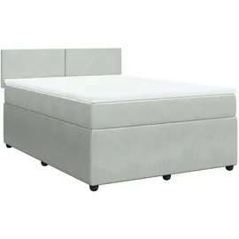 vidaXL Boxspringbett 140 x 200 cm Hellgrau