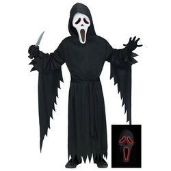 Fun World Kostüm Scream mit Leuchtmaske schwarz 146-152