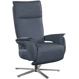 Livetastic Fernsehsessel, Blau, Grau, Leder, Echtleder, Nappaleder, 77x116x80 cm, Wohnzimmer, Sessel, Fernsehsessel