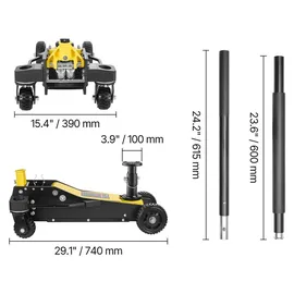 Vevor Rangierwagenheber Aluminium/Stahl 3 t Tragkraft 15–59 cm gelb/grau/schwarz