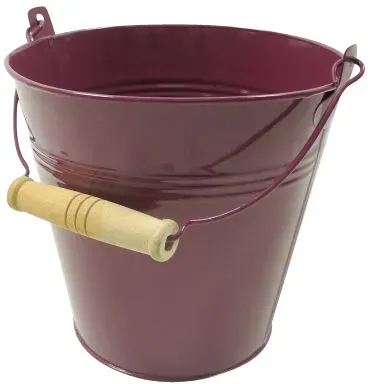 Eimer Zink D24H23cm Holzgriff berry