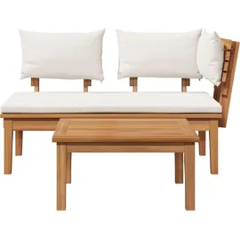 vidaXL Gartenbank 60 x 30 x 27,5 cm Creme und Braun