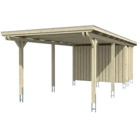 SKANHOLZ Carport Emsland 3,54 x 8,46 m grau mit Abstellraum