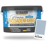 SEEBAUER diy Universal-Fassadenfarbe Blau 2,5L für Außen (No. 845 Pale Heaven) Hoch deckende Fassadenfarbe mit Wetterschutz - Geeignet für Putz, Mauerwerk und Beton