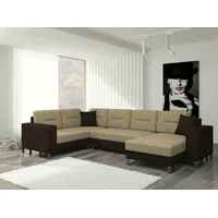 JVmoebel Ecksofa Design Ecksofa Schlafsofa Bettfunktion Couch Leder Polster Textil, Made in Europa grau