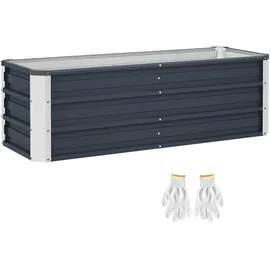 Outsunny Hochbeet 125 x 47 x 40 cm Kohlegrau