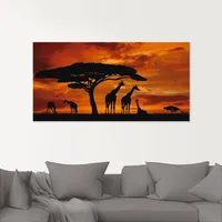 ARTland »Herde von Giraffen im Sonnenuntergang«, Wildtiere, (1 St.),