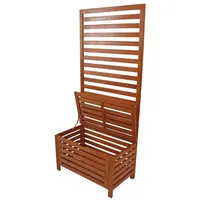 Jardinion Sichtschutz mit Bank 45cm x 180 Braun, Sitzbank,