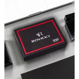 ROVICKY Elegante Herren Geldbörse schwarz/rot