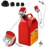 Kraftstoffpumpe mit Auto-Stopp-Sensor, Elektrische Selbstansaugende Dieselpumpe Ölabsaugpumpe mit Schläuchen und Zapfpistole für Diesel, Öl & Benzin (mit 4 Tankadapter)