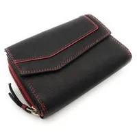 Jockey Club echt Leder Damen Geldbörse Portemonnaie mit RFID Schutz schwarz rot