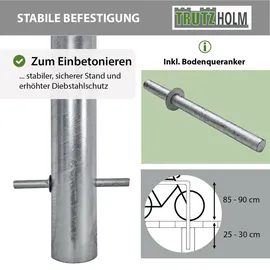 Trutzholm Fahrradständer 5x Fahrradanlehnbügel 115 x 56 cm Ø 60 mm grau