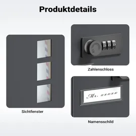 Wiltec Briefkasten Anthrazit