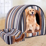 qing yun Große Hundehütte,Hundehütte,luxuriös,warmes Hundekissen,XL,XXL,für den Innenbereich,Hundehütte,großes Hundebett,Katzenhöhle,Iglu,für drinnen,draußen,waschbar(XXL 92 x 68 x 72 cm,J)