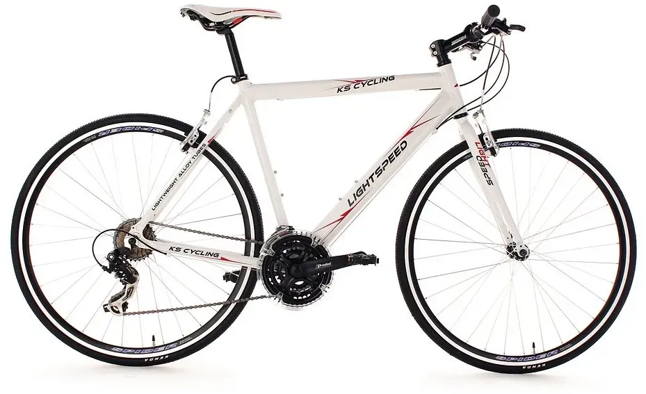 Fitnessbike KS CYCLING "Lightspeed" Fahrräder Gr. 58cm, 28 Zoll (71,12cm), weiß für Damen und Herren, Kettenschaltung