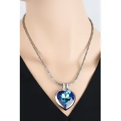Kette mit Anhänger "Titanic", Damen, Gr. one size, Metall, blau, COLLEZIONE ALESSANDRO, elegant, Halsketten, mit Platinlegierung