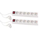 PEARL Mehrfachstecker-Leiste: 2er Pack Schaltbare 6-Fach-Steckdosenleiste mit Kinderschutz, (Mehrzweck-Steckdosenleisten, Steckerleiste, Verlängerungskabel)