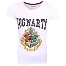 HARRY POTTER T-Shirt Hogwarts Mädchen Kurzarmshirt mit Glitzerdetails Gr. 134- 164 cm bunt|weiß 158 cm