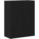 vidaXL Wandschrank Schwarz Eiche 69,5x34x90 cm Holzwerkstoff