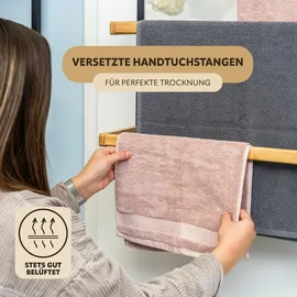 ELUNO Tür-Hängeregal Metall/Bambus Schwarz