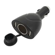 Aukson B65C Auto Ladegerät 2x USB Zigarettenanzünder Verteiler 12–24V schwarz