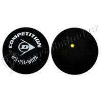 Squashball Dunlop - 1 gelber Punkt - Schwarz