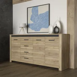 Sideboard FORTE "San Cayetano", braun (mauvella eiche, cabezone eiche), B:206cm H:95,7cm T:42,2cm, Dekorfolie, Spanplatte, Sideboards