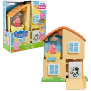TOMY E73415 Peppa's House Badespielset Peppa Pig Spielzeug Fenstersprenger & Waschmaschine – Arbeitsdusche & Badewanne Kinder ab 18 Monaten, Mehrfarbig