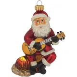 Krebs Glas Lauscha Gitarrespielender Weihnachtsmann 1-tlg. 11cm,