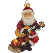 Krebs Glas Lauscha Gitarrespielender Weihnachtsmann 1-tlg. 11cm,
