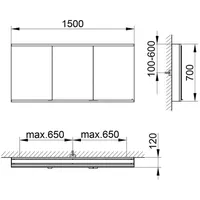 Keuco Royal Modular 2.0 DALI 1500x700x120mm, 1 SD, 1