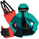 Killtec Skianzug Damen Skijacke blau + Skihose orange, gummierter Schneefang - 10.000 Wassersäule - abnehmbare Hosenträger blau|bunt 40 EU