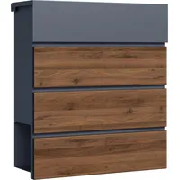 Toboli Briefkasten V63 Anthrazit inkl. Zeitungsfach