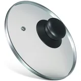 Vioks Glasdeckel universal 16cm Dampfaustrittsöffnung Topfdeckel mit Knopfgriff