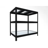 Schwerlastregal Biedrax 60 x 120 x 120 cm, Schwarz, 3 Stahlböden verzinkt, Fachlast 150 kg pro Fachboden