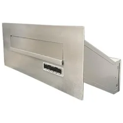 FLAT Design Edelstahl Mauerdurchwurf Briefkasten - Tiefe 23-38 cm - DX-041