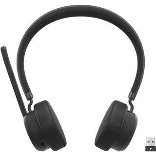 Lenovo - Headset - On-Ear - Bluetooth - kabellos - Adapter USB-A via Bluetooth - Schwarz - Zertifiziert für Microsoft Teams