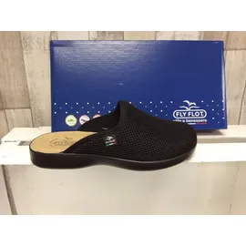 FLY FLOT Hausschuh Textil Gemütlich Puschen Uni schwarz 01 schwarz