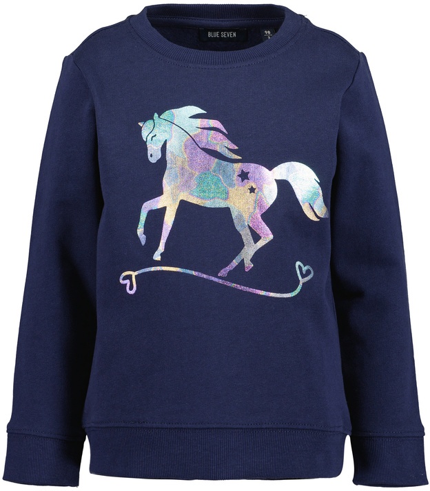 BLUE SEVEN - Sweatshirt Horse Mit Foliendruck In Ultramarin  Gr.98