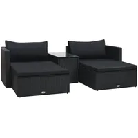 vidaXL Garten-Lounge-Set 5-tlg. schwarz 47813