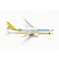 HERPA Modellflugzeug Airbus A330-900neo Cebu Pacific Maßstab 1:500- Modellbau Flugzeug, Flugzeugmodell für Sammler, Miniatur Deko, Flieger ohne Standfuß aus Metall