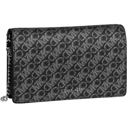 Michael Kors Handtasche Jet Set Medium Flap Chain MK SIG Black/Silver Schwarz Damen 