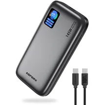 Asperx Laptop Powerbank 24000mAh,145W Gesamtausgangsleistung PD3.1 Schnelllade Power Bank USB-C,Externe Handyakkus mit LED Display für Phone 17/16/15/14 Pro,MacBook,iPad,Tablet,Steam Deck
