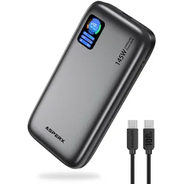 Asperx Laptop Powerbank 24000mAh,145W Gesamtausgangsleistung PD3.1 Schnelllade Power Bank USB-C,Externe Handyakkus mit LED Display für Phone 17/16/15/14 Pro,MacBook,iPad,Tablet,Steam Deck