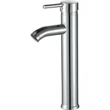 Tigrezy - Wasserhahn mit hohem Wasserhahn für Waschbecken oder Badezimmerwaschbecken, heiß- und kaltverstellbare Waschtischarmatur, verchromtes